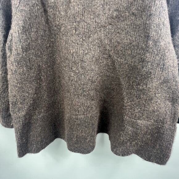 Banana Republic Women's Dark Brown Mock Neck Wool Sweater Sz XXL Kimono Sleeves - Picture 5 of 9
